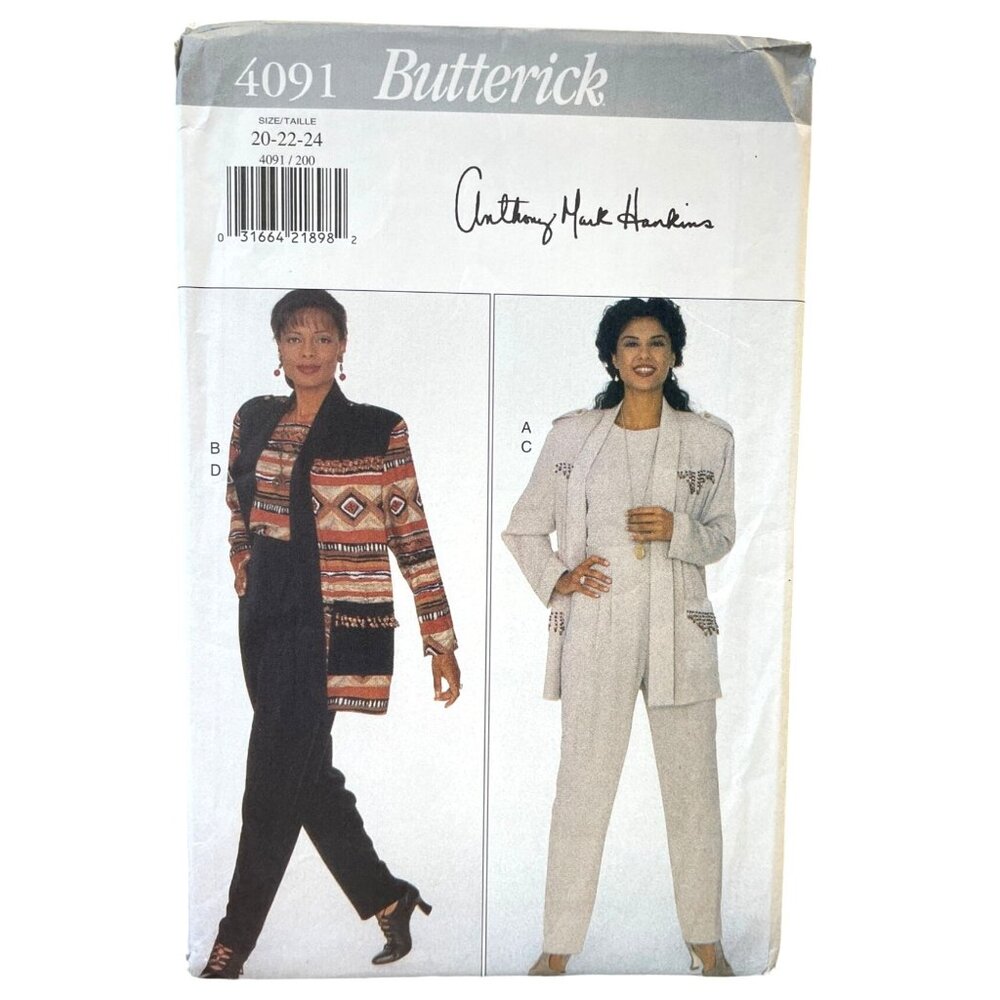 Butterick Sewing Pattern‎ 4091 Jacket Top Pants Miss Petite Size 20-24
